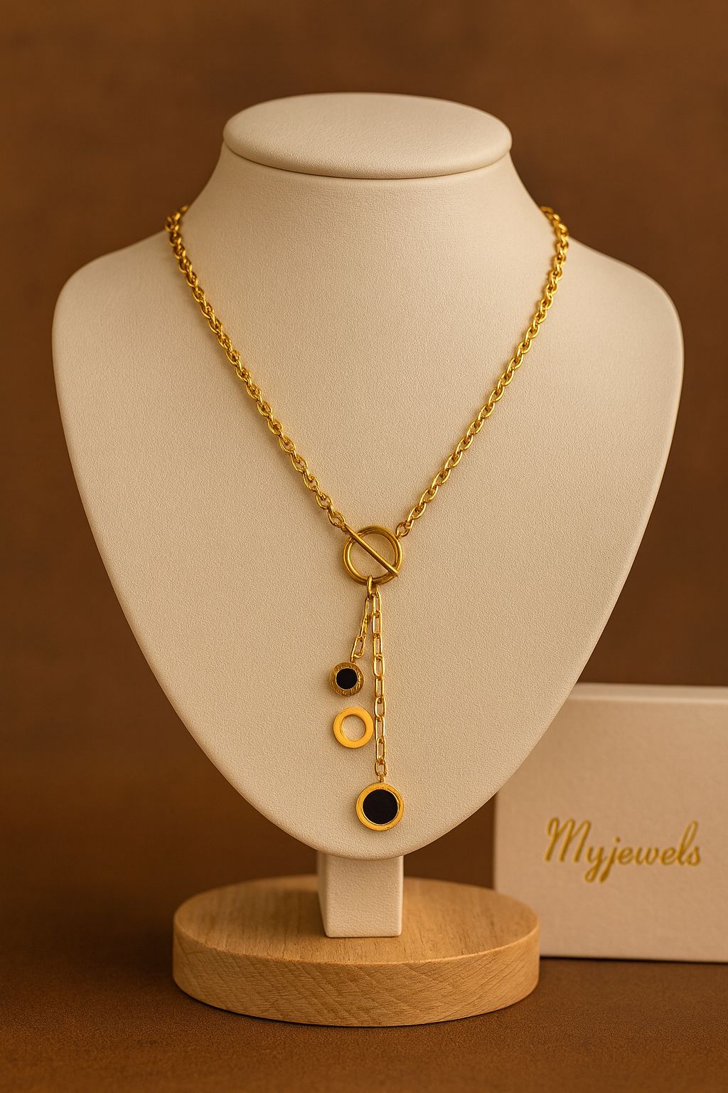 Gold Tiffany Necklace in Black