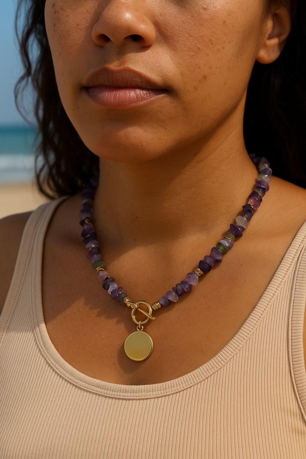 Heather Stone Beaded Necklace